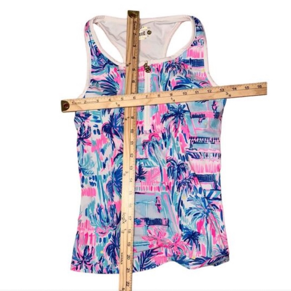 Excellent condition Lilly Pulitzer Luxletic Canna Tank Top Blue Perfect Match Wo - Picture 4 of 8